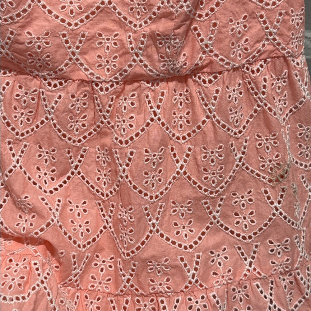 Lilly Pulitzer Keila Embroidered Eyelet Top in Peach Hyacinth Floral Size 12 - Picture 12 of 13